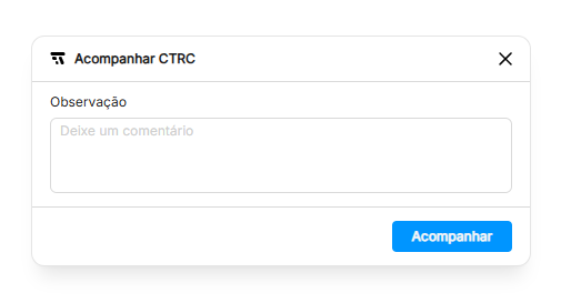 Botão Acompanhar na tela de detalhes do CTRC